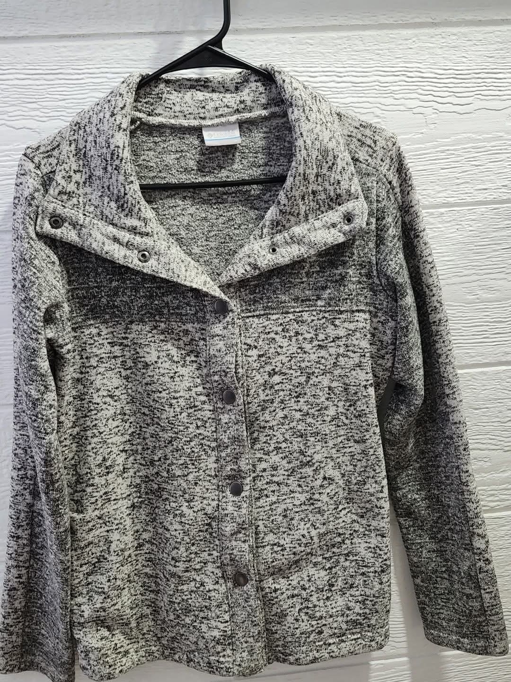 Cozy Gray Heather Teddy Jacket with Snap Front